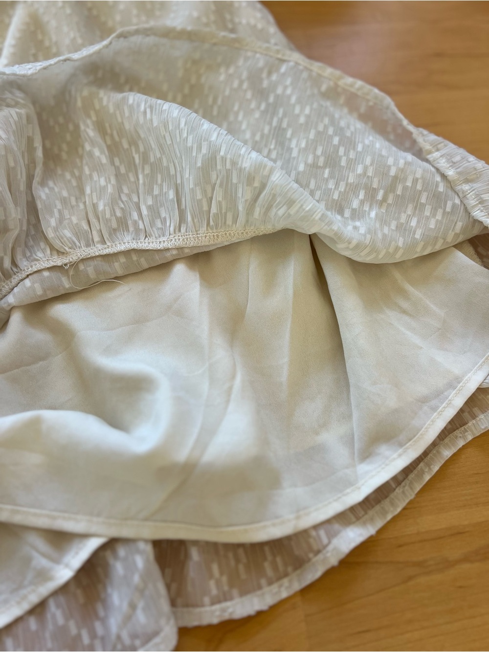 Chelsea28 Cream Swiss Dot Smocked Mini Dress - Picture 6 of 12